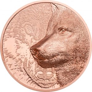 MYSTIC WOLF - 2021 250 Togrog 50 Grams Pure Copper Proof-like Finish Smartminting Coin - Mongolia - Coin Invest Trust