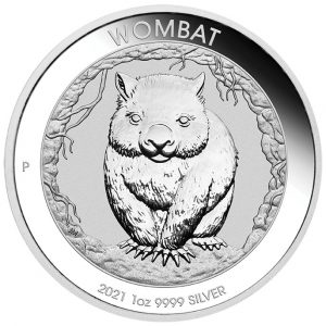 AUSTRALIAN WOMBAT 2021 1 oz Pure Silver Coin in Capsule - Perth Mint