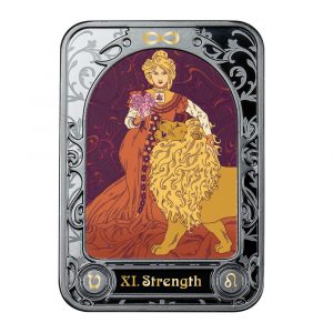 STRENGTH – TAROT - 2021 Pure Silver Colored Black Proof Coin - Cameroon - Mint of Poland