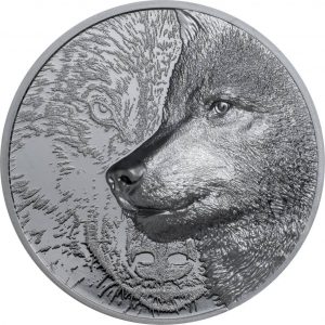 Mystic Wolf - 2021 1000 Togrog 2 oz Pure Silver Black Proof Finish Smartminting Coin - Mongolia - Coin Invest Trust