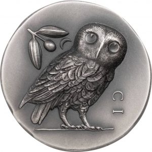 ATHENA’s OWL - ICONS - 2021 $5 1 oz Pure Silver Smartminting Coin - Cook Islands - Coin Invest Trust