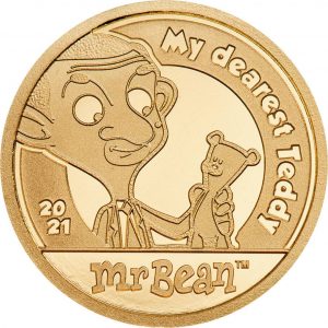 Mr. Bean – Gold My dearest Teddy - 2021 $5 1/2g Pure Gold Proof Finish Coin - Cook Islands - Coin Invest Trust