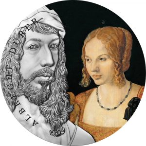 ALBRECHT DÜRER - World's Greatest Artists - 2021 2 oz Pure Silver Antique Finish Coin with Selective Color - Ghana