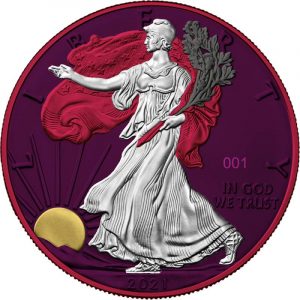 AMERICAN SILVER EAGLE RED Space Metals II - USA - 2021 1 oz American Silver Eagle Colorized Pure Silver Coin