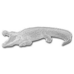 NILE CROCODILE - Animals of Africa - 2021 1 oz Pure Silver Reverse Proof Coin in Capsule - Solomon Islands - PAMP