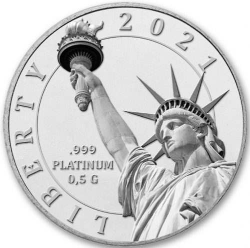 Statue of Liberty - 2021 $1 1/2 g Pure Platinum BU Coin - FIJI - The ...