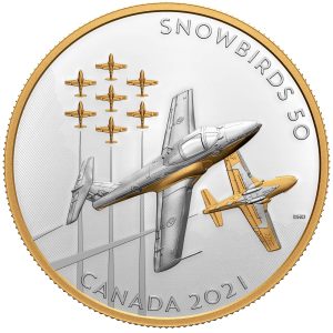 THE SNOWBIRDS A CANADIAN LEGACY – 2021 $50 5 OZ FINE SILVER PROOF COIN – ROYAL CANADIAN MINT