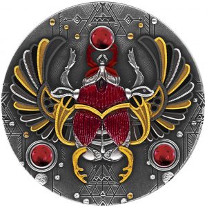 RUBY SCARABAEUS - 2021 $5 2 oz Pure Silver Antique Finish Coin - Niue Island - Mint of Poland