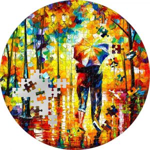 COUPLE UNDER ONE UMBRELLA - Afremov - Micropuzzle Treasures - 2022 3 oz High Relief Smartminting Pure Silver Coin - Palau