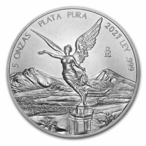 LIBERTAD MEXICO 2021 5 oz Brilliant Uncirculated Silver Coin