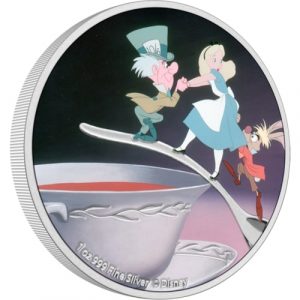 ALICE IN WONDERLAND THE MAD HATTER DISNEY - 2021 1 oz Fine Silver Proof Color Coin - Niue - NZ Mint