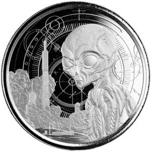 ALIEN - 2021 1 oz Pure Silver BU Coin - Republic of Ghana