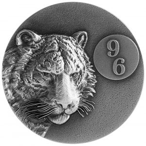 YEAR OF THE TIGER- 96 ZODIAC SERIES - 2022 $5.00 2 oz Pure Silver High Relief Coin with 5 Gram Silver COA - Mintage of 96 Coins - Niue