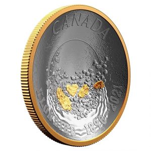 PANNING FOR GOLD 125th Anniversary of the Klondike Gold Rush – 2021 $25 1 oz PURE SILVER CONCAVE COIN – ROYAL CANADIAN MINT