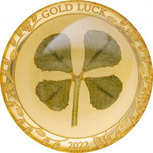 FOUR LEAF CLOVER GOOD LUCK - 2022 $1 1 Gram Pure Gold Coin - Palau - Coin Invest Trust