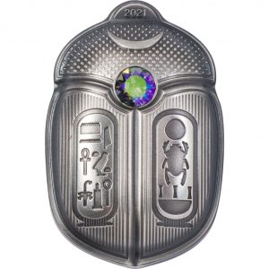 SCARAB KING TUT - SMARTMINTING - 2021 1 oz Pure Silver Antique Finish Coin - Palau - Coin Invest Trust