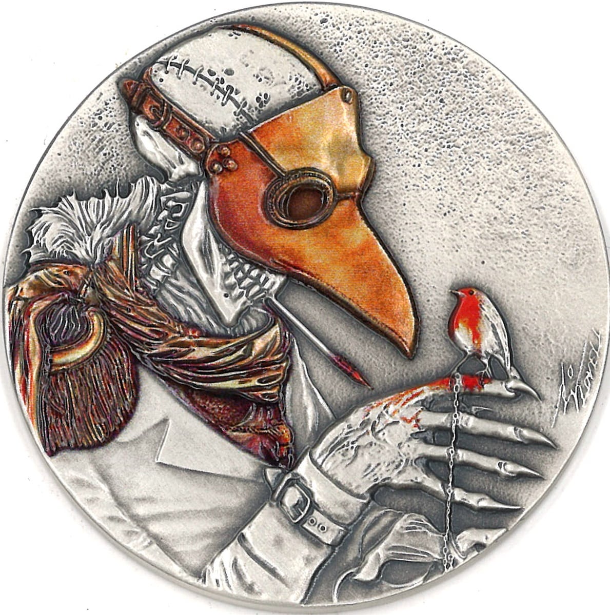 THE PLAGUE DR - 2021 50 Grams 50 mm High Relief Antiqued Pure Silver Coin - Niue - Mintage of 250