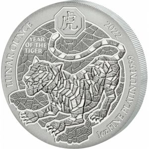 YEAR OF THE TIGER - RWANDA LUNAR OUNCE - 2022 1 oz Pure Platinum Coin