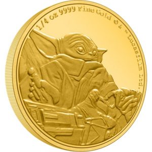 GROGU BABY YODA - THE MANDALORIAN CLASSIC SERIES - 2022 1/4 oz Pure Gold Proof Coin - Niue - NZ Mint