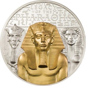 LEGACY OF THE PHARAOHS GILDED EDITION 2022 $20 3 oz Pure Silver Antiqued SMARTMINTING Coin- Cook Islands - Coin Invest Trust