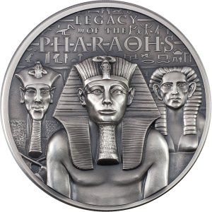 LEGACY OF THE PHARAOHS ANTIQUE EDITION 2022 $20 3 oz Pure Silver Antiqued SMARTMINTING Coin- Cook Islands - Coin Invest Trust