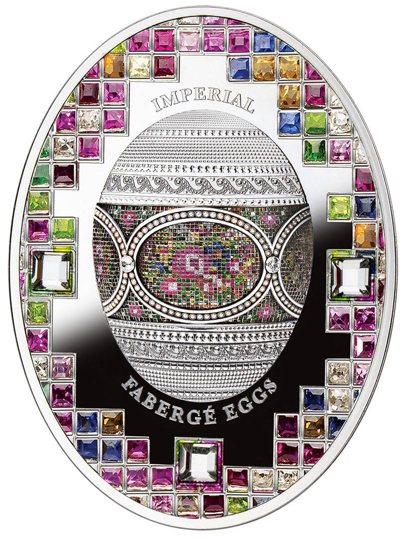 MOSAIC EGG FABERGE EGGS - 2021 1.8 oz Pure Silver Proof Coin - Mint of Poland - Niue