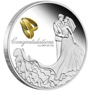 WEDDING - 2022 1 oz Pure Silver Colored Proof Coin - Perth Mint