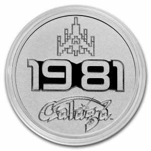 GALAGA 40TH ANNIVERSARY 2021 1 oz Pure Silver BU Coin in Capsule - NIUE