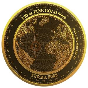 TERRA 2022 $10 1/10 oz Pure Gold Proof Like Coin in Capsule - Tokelau