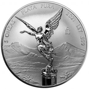 LIBERTAD - MEXICO - 2021 5 oz Reverse Proof Silver Coin in Capsule