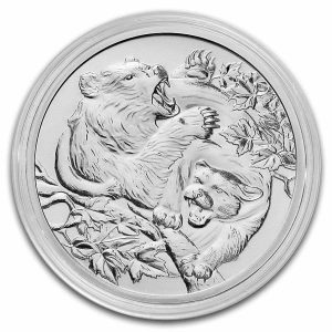 COUGAR VS BEAR APEX PREDATORS - 2022 1 oz Pure Silver Coin in Capsule - Niue