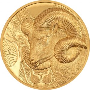 MAGNIFICENT ARGALI 2022 25000 Togrog 1 oz Pure Gold Smartminting Coin - Mongolia - Coin Invest Trust