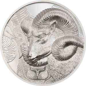 MAGNIFICENT ARGALI 2022 2000 Togrog 3 oz Pure Silver Smartminting Coin - Mongolia - Coin Invest Trust