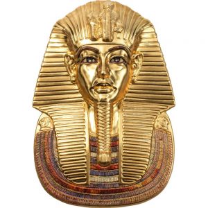 TUTANKHAMUN MASK 100th Anniversary Edition 2022 3 oz Unique Shaped Smartminting Silver Coin - Palau