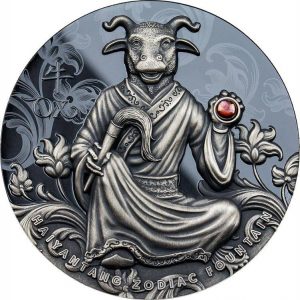 OX HAIYANTANG ZODIAC FOUNTAIN 2022 3 oz $5 High Relief Black Proof Silver Coin - Niue