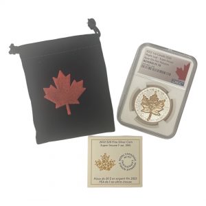 SILVER MAPLE LEAF: SUPER INCUSE SML 2022 $20 1 OZ FINE SILVER COIN – NGC FIRST RELEASE PF70 CANADA LABEL