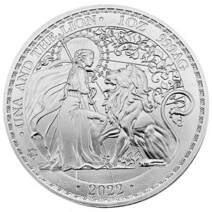 UNA AND THE LION 2022 1 Pound 1 oz Pure Silver BU Coin - St. Helena