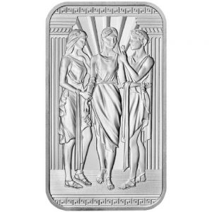 THREE GRACES THE GREAT ENGRAVERS COLLECTION 2022 1 oz Pure Silver Bar Royal Mint - Limited Mintage of 36,000 (30,000 available outside of UK)