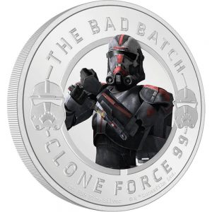 HUNTER THE BAD BATCH CLONE FORCE 99 Star Wars 2022 1 oz Pure Silver Proof Colored Coin - Niue - NZ Mint