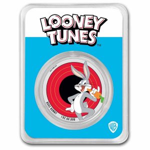 BUGS BUNNY LOONEY TUNES COLORIZED WITH TEP 2022 1 oz Pure Silver BU Color Coin