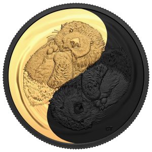 THE SEA OTTER BLACK & GOLD 2022 $20 1 OZ FINE SILVER GOLD PLATED COIN – ROYAL CANADIAN MINT