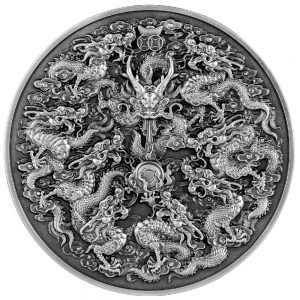 NINE SONS OF THE DRAGON KING  2022 120 mm 1.6 Kilo Pure Silver High Relief Coin - Tokelau