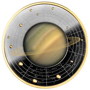 SATURN SOLAR SYSTEM SERIES 2021 500 CFA FRANCS Pure Silver Coin - Republic of Cameroon - Mint of Poland