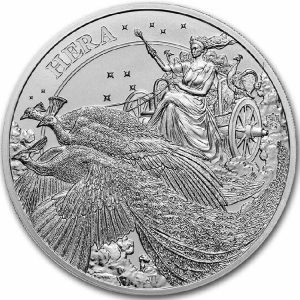 HERA AND THE PEACOCK GODDESSES SERIES 2022 1 Pound 1 oz Pure Silver BU Coin