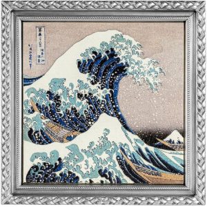 THE GREAT WAVE OFF KANAGAWA BY HOKUSAI 2022 10000 Francs CFA 2 oz Pure Silver High Relief Antiqued Coin with 33.5 oz of Pure Copper Core