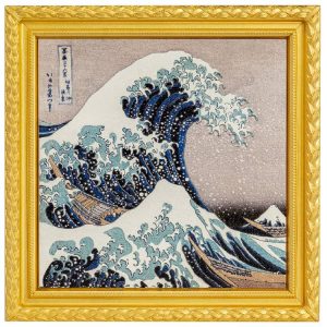 THE GREAT WAVE OFF KANAGAWA BY HOKUSAI 2022 10000 Francs CFA 2 oz Pure Silver High Relief Gold Plated Coin with 33.5 oz of Pure Copper Core