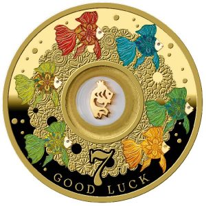 GOLDFISH 2022 Pure Silver Gold Plated Coin