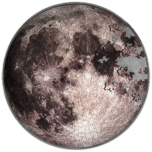 MOON PUZZLE 2023 5000 Francs CFA 60 mm Bi-Metal 1 oz Pure Silver Antique Colored Coin