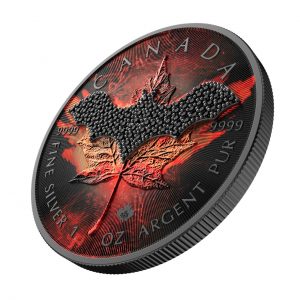 BEJEWELED DARK BAT 2022 1 oz Pure Silver Maple Leaf Coin