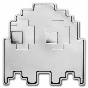 PAC-MAN GHOST SHAPED 2022 1 oz Pure Silver BU Stackable Coin